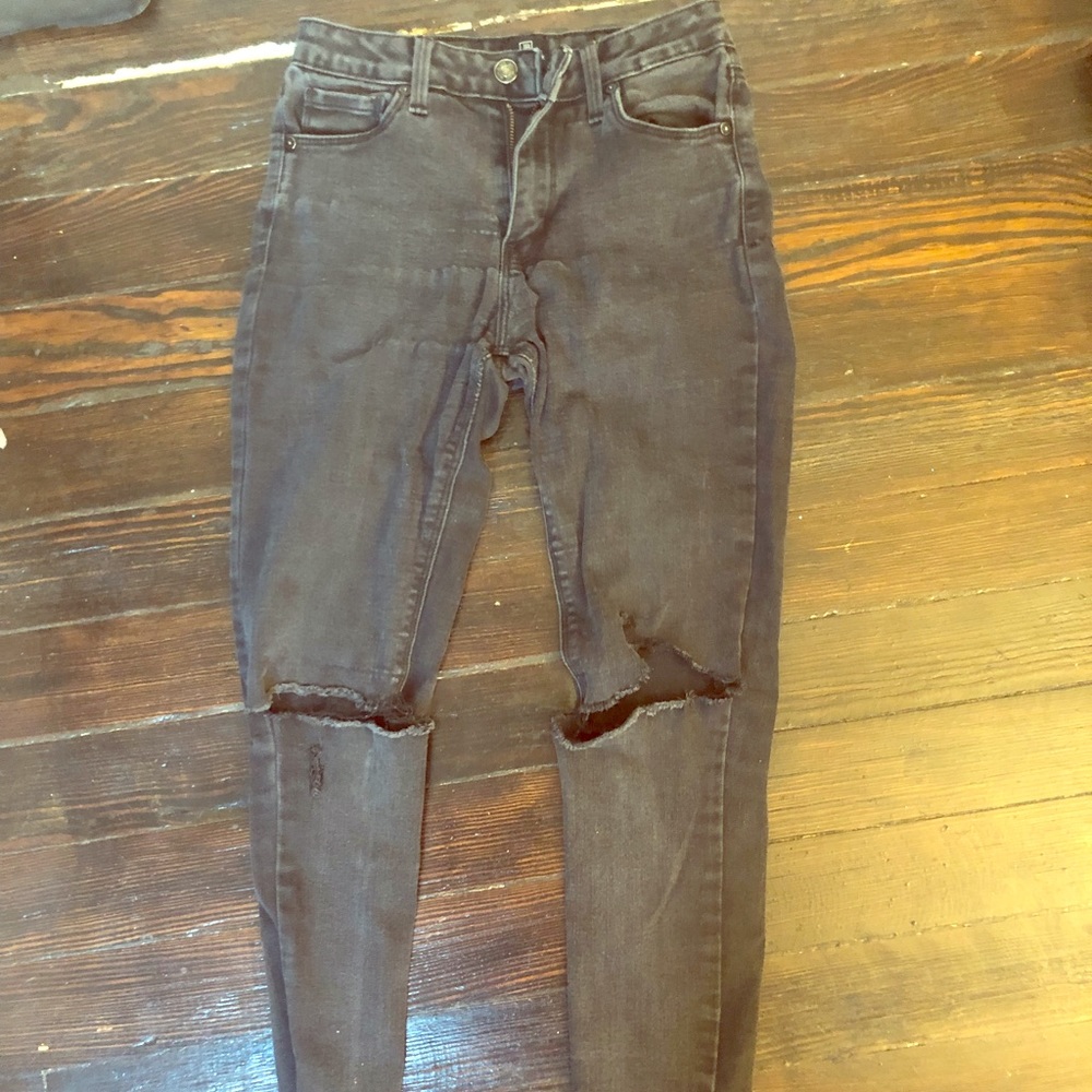 Skinny Distressed Black Jeans